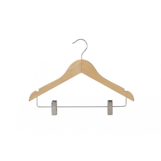 Afbeeldingen van houten kinderhanger 34cm + 2 knijpers (50st.)