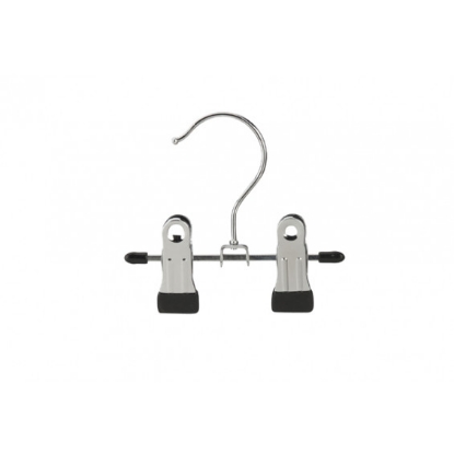 Afbeeldingen van Metalen klemhanger 12 cm. Deze metalen kledinghanger is verpakt per 100 stuks.