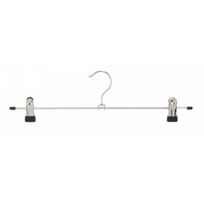 Afbeeldingen van Metalen klemhanger 40 cm. Deze metalen kledinghanger is verpakt per 100 stuks.