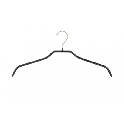 Afbeeldingen van metalen kledinghanger halslijn 46 cm. zwart (100st.)