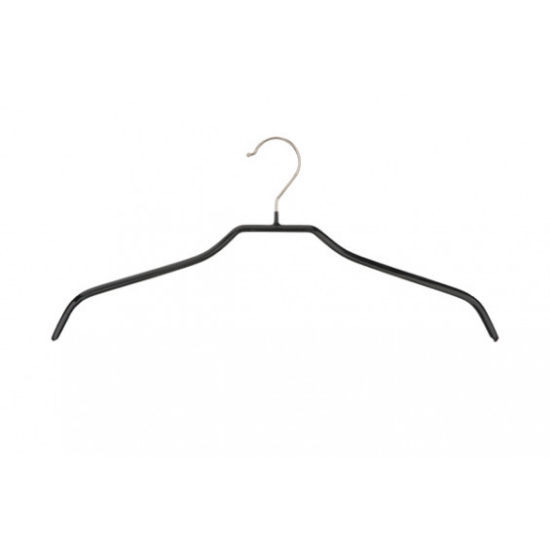 Afbeeldingen van metalen kledinghanger halslijn 46 cm. zwart (100st.)