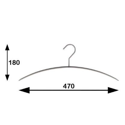 Afbeeldingen van RVS kledinghanger 46 cm, plat staal