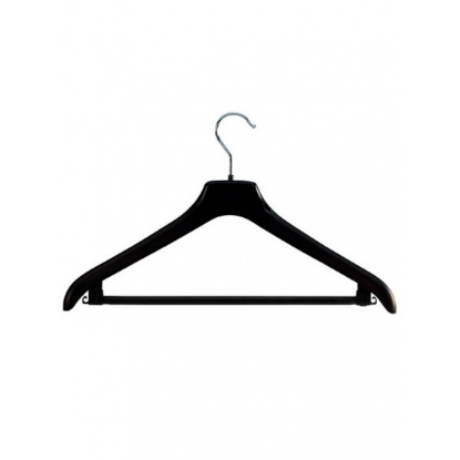 Afbeeldingen van kunststof kledinghanger met broeklat, 44 cm. zwart (90st.)