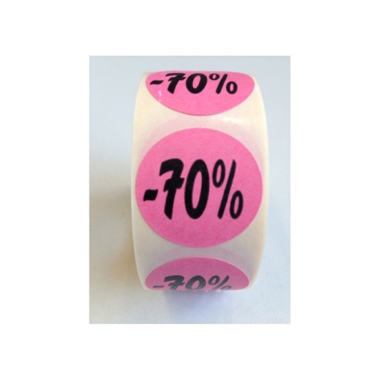 Afbeeldingen van Etiket roze -70% (27 mm)