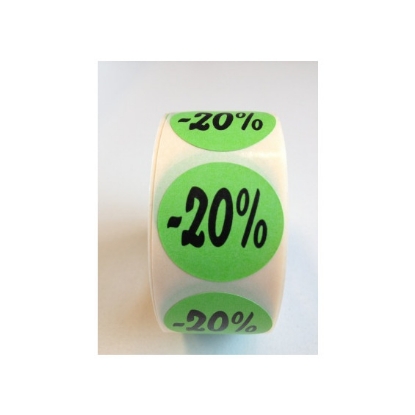Afbeeldingen van Etiket groen -20% (27 mm)