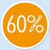 Afbeeldingen van Etiket oranje 60% korting (18 mm)