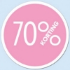 Afbeeldingen van Etiket roze 70% korting (18 mm)