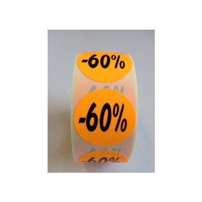 Afbeeldingen van Etiket oranje -60% (27 mm)