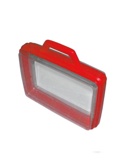 Afbeeldingen van koffer transparant-rood smal