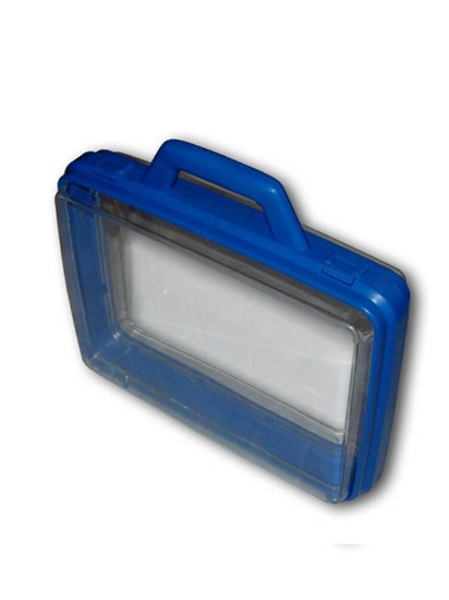 Afbeeldingen van koffer transparant-blauw breed