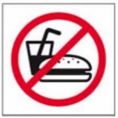 Afbeeldingen van pictogram 114x114mm "niet eten"