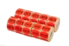 Afbeeldingen van fluorsticker rond 27mm rood, met opdruk "50%" (rol 500st.)