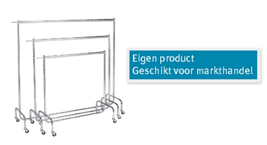 Afbeeldingen van kledingrek 160cm breed, extra sterk (showroom model)