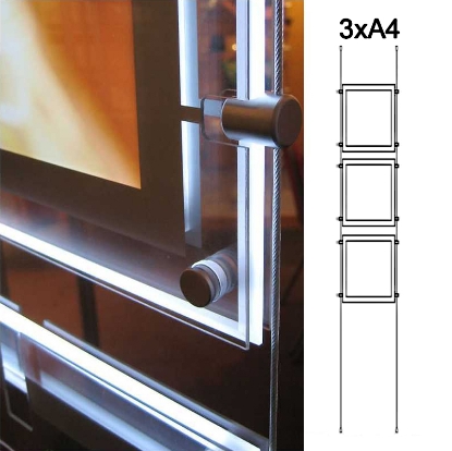 Afbeeldingen van LED display raampresentatie 3x A4