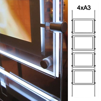 Afbeeldingen van LED display raampresentatie 4x A3