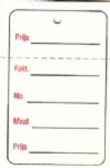 Afbeeldingen van prijskaartje 60x40mm met bedrukking (1000st.)
