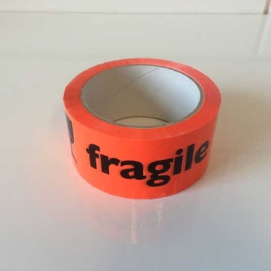 Afbeeldingen van Tape oranje breekbaar / fragile