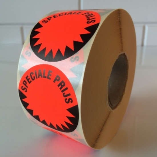 Afbeeldingen van fluorsticker 35mm rood SPECIALE PRIJS