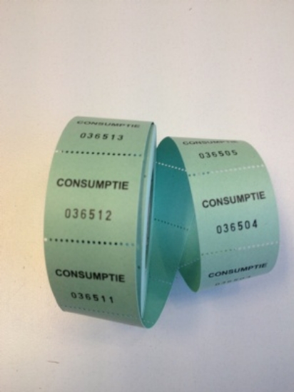 Afbeeldingen van Consumptiebonnen op rol, groen (500/rol)