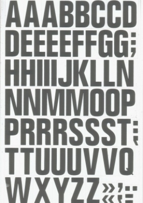 Afbeeldingen van Magnetische letters 43mm wit/zwart