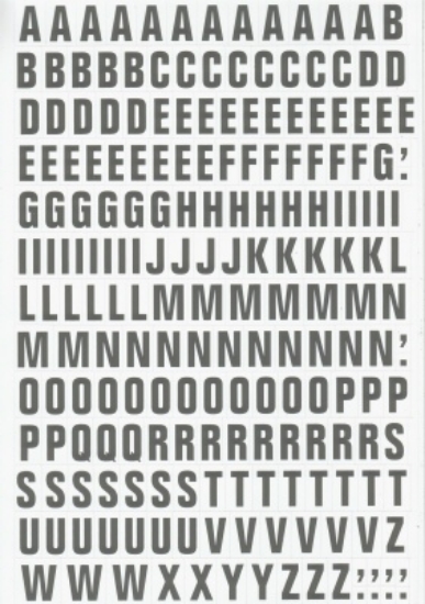 Afbeeldingen van Magnetische letters 23mm wit/zwart