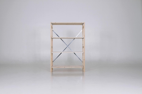 Afbeeldingen van 1-meter houten magazijnstelling 150cm hoog