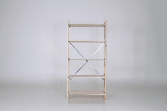 Afbeeldingen van 1-meter houten magazijnstelling 210cm hoog