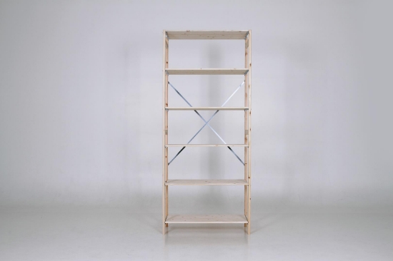 Afbeeldingen van 1-meter houten magazijnstelling 240cm hoog