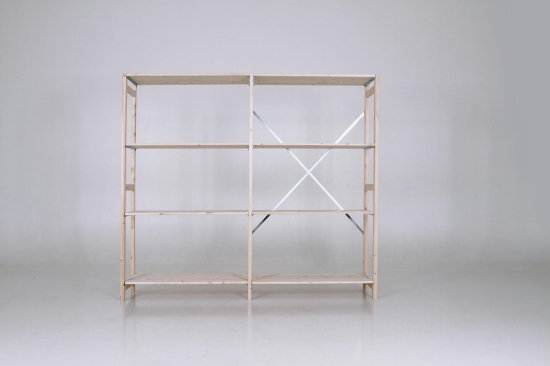 Afbeeldingen van 2-meter houten magazijnstelling 180cm hoog