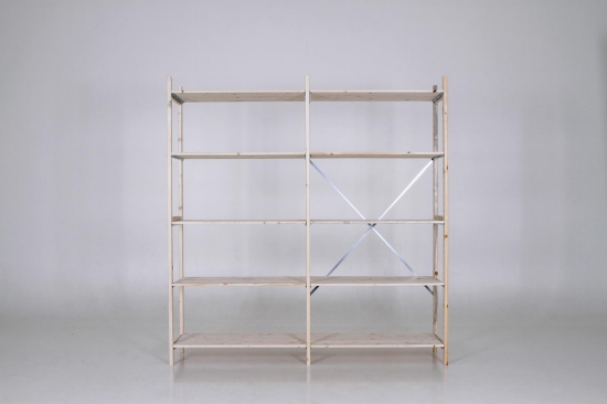 Afbeeldingen van 2-meter houten magazijnstelling 210cm hoog