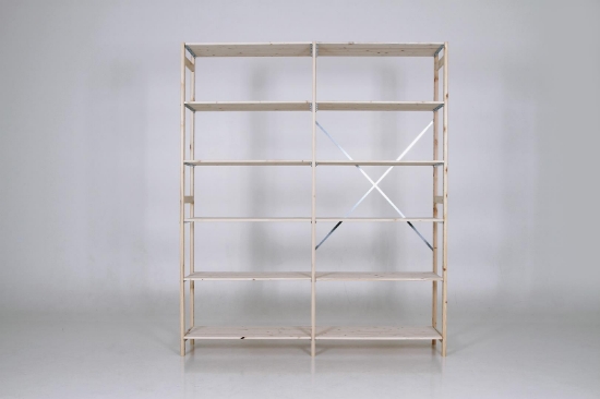 Afbeeldingen van 2-meter houten magazijnstelling 240cm hoog