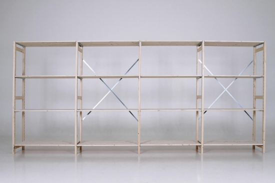 Afbeeldingen van 4-meter houten magazijnstelling 180cm hoog