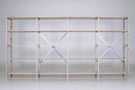 Afbeeldingen van 4-meter houten magazijnstelling 210cm hoog