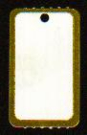 Afbeeldingen van prijskaartje 42x25mm blanco goudrand