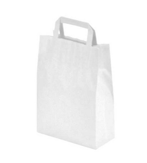 Afbeeldingen van Papieren tas Wit B22(+D11) x H28 cm (250 stuks)