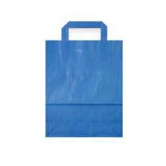 Afbeeldingen van Papieren tas Blauw B18(+D8) x H22 cm (50 stuks)