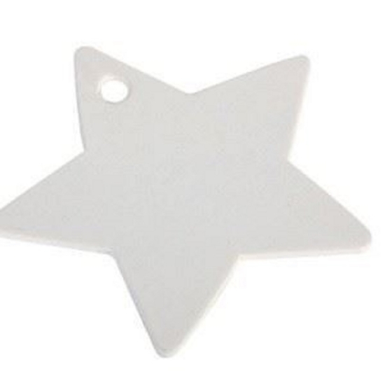 Afbeeldingen van Decoratieve hanger ster wit (100 stuks)