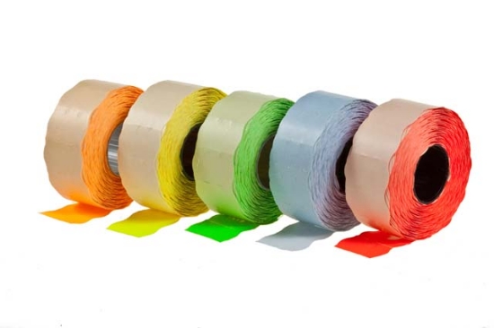 Afbeeldingen van prijstang etiket 26x12 mm, golf (36rol)