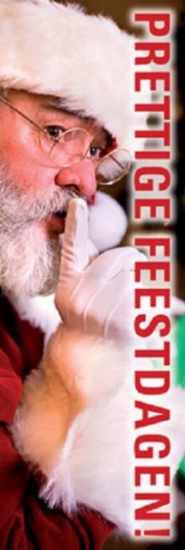 Afbeeldingen van Poster kerstman 'Prettige feestdagen'