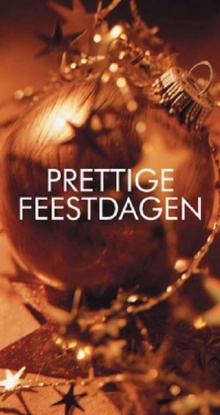 Afbeeldingen van Poster kerstbal goud 'Prettige feestdagen'