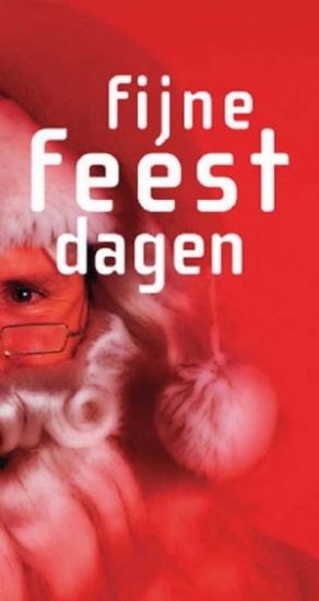 Afbeeldingen van Poster kerstman 'Fijne feestdagen'