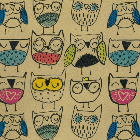 Afbeeldingen van Cadeaupapier 'Happy Owls'