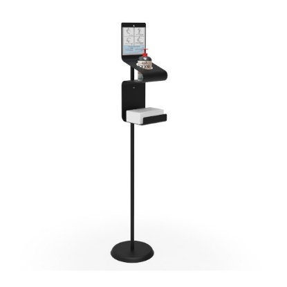 Afbeeldingen van Staande zwarte houder voor een dispenser en tissues 