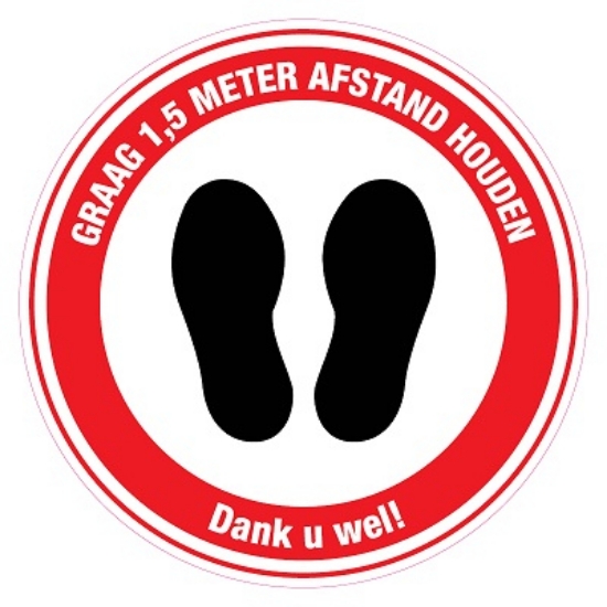 Afbeeldingen van Pictogram voeten 'Graag 1,5 meter afstand houden' 