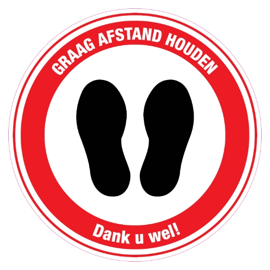 Afbeeldingen van Pictogram 'Graag afstand houden dank u wel!'