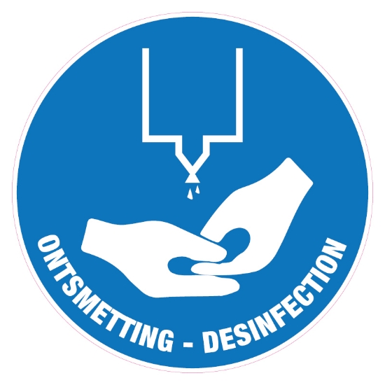 Afbeeldingen van Pictogram blauw 'ontsmetting/desinfectie' 