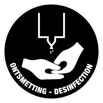 Afbeeldingen van Pictogram zwart 'ontsmetting/desinfectie' 