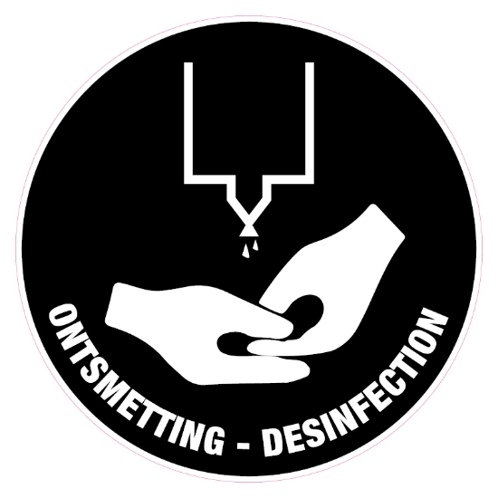 Afbeeldingen van Pictogram zwart 'ontsmetting/desinfectie' 