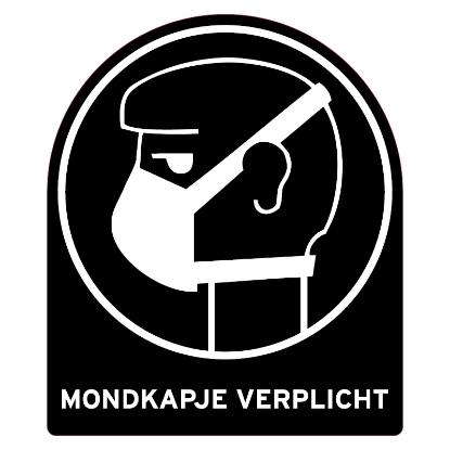 Afbeeldingen van Pictogram zwart 'mondkapje verplicht' 