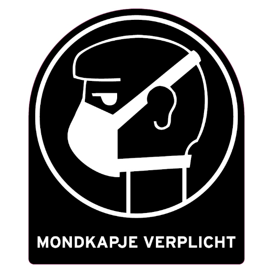 Afbeeldingen van Pictogram zwart 'mondkapje verplicht' 